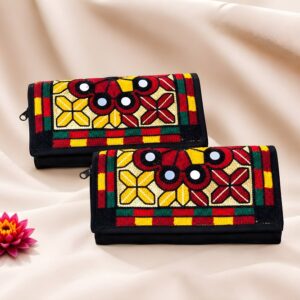 Hand Embroidered Traditional Foldover Clutch Bag