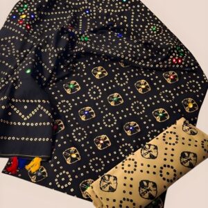 Traditional Bandhani Style 3 Piece Suit with Embellished Work