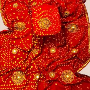 Bandhani Style Embellished Traditional Fabric