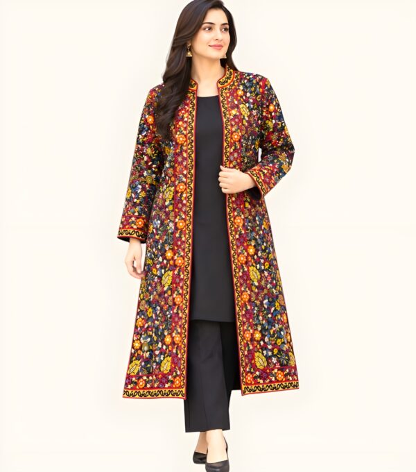Fully Embroidered Long Coat